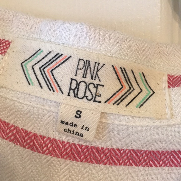 Red and white striped button down - Picture 2 of 2